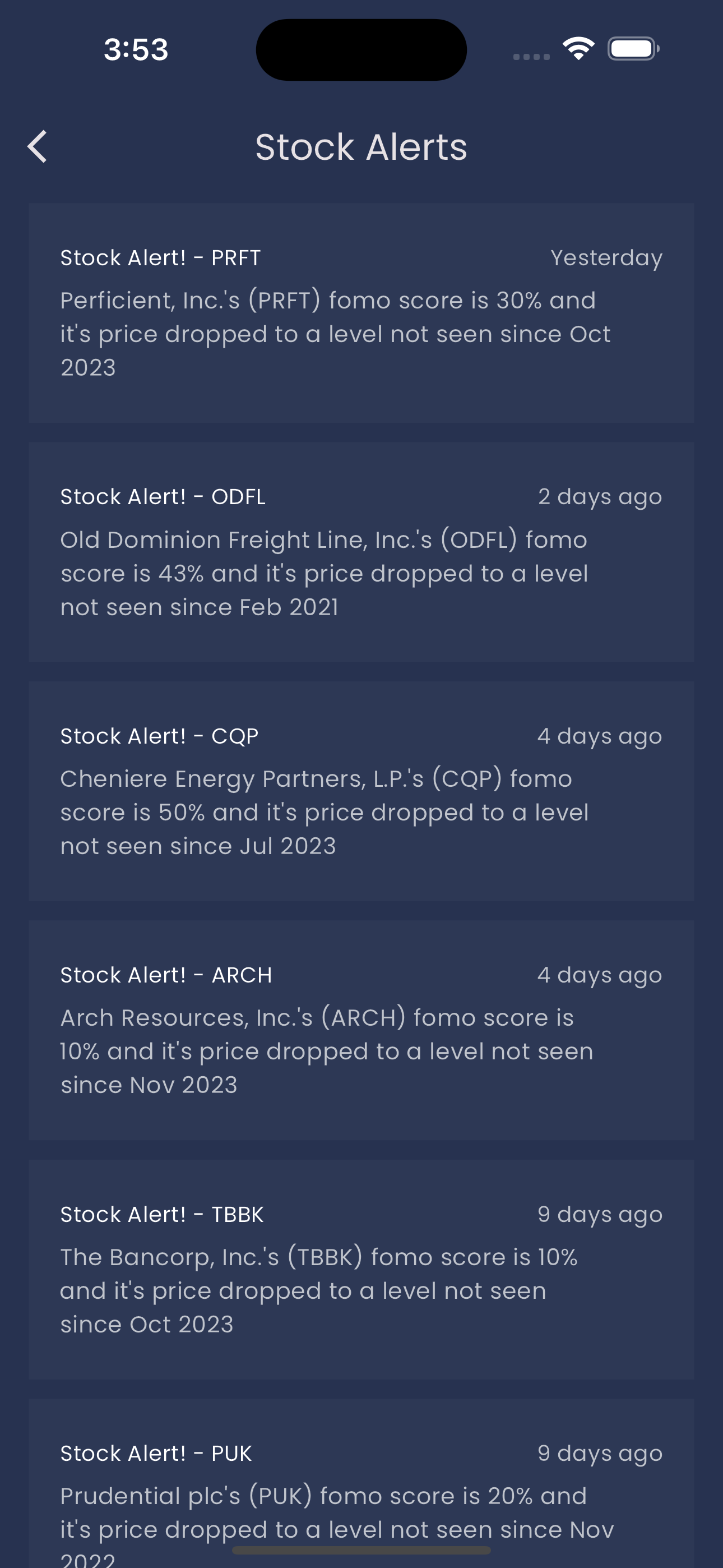 Stock Alerts